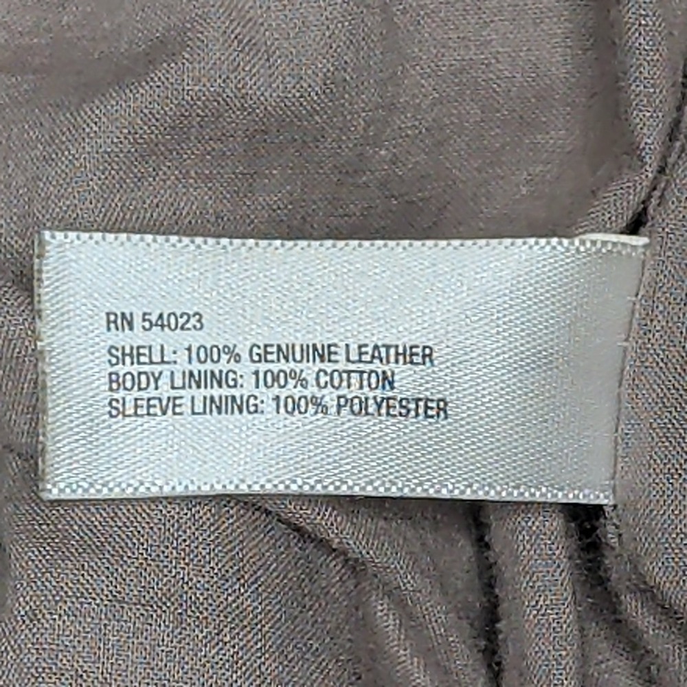 Gap Edition Womens Tan Genuine Leather Stand Collar Button Front Jacket Size M - Picture 5 of 16